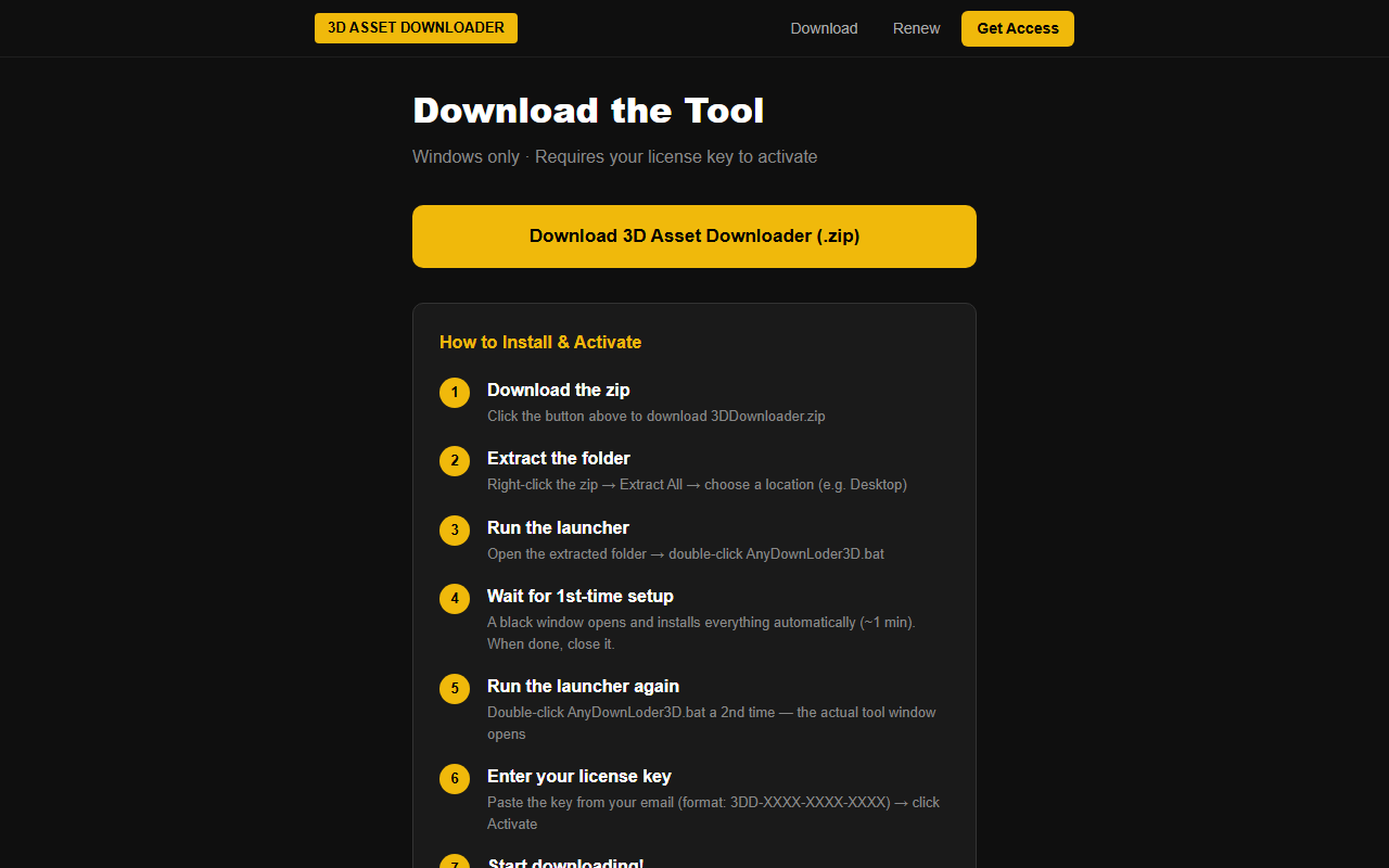Download page with install instructions